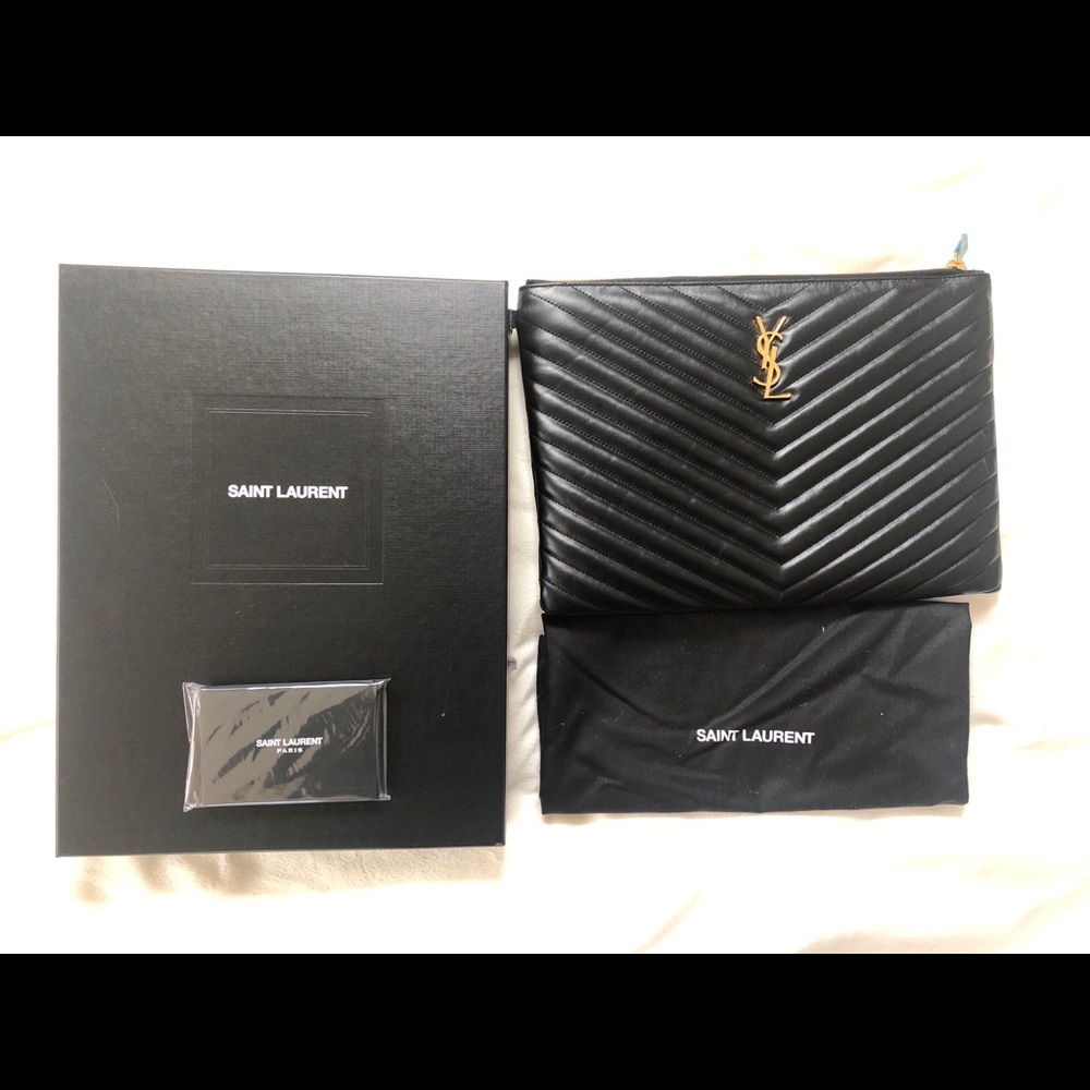 ~SOLD~Saint Laurent Monogram Pouch - Picture 6 of 8